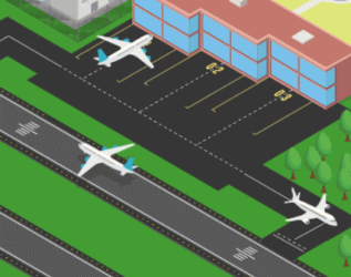 空港で飛行機を誘導するゲーム　「Airport Rush」