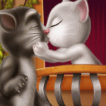 猫ちゃんのキスゲーム 「Tom Angela Kissing」