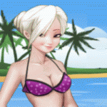 エルサの水着を着せ替するゲーム 「Elsa Bikini Beach」