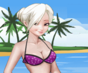 エルサの水着を着せ替するゲーム 「Elsa Bikini Beach」