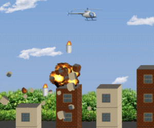 ヘリコプターから爆弾を投下するゲーム 「Bombs Away!」
