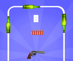 ジュースの瓶を銃で撃つゲーム！「Guns-Bottles」