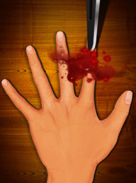 指と指の間をナイフで突いていくゲーム「Finger Stabbing」